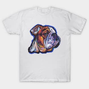 English Bulldog Dog Bright colorful pop dog art T-Shirt